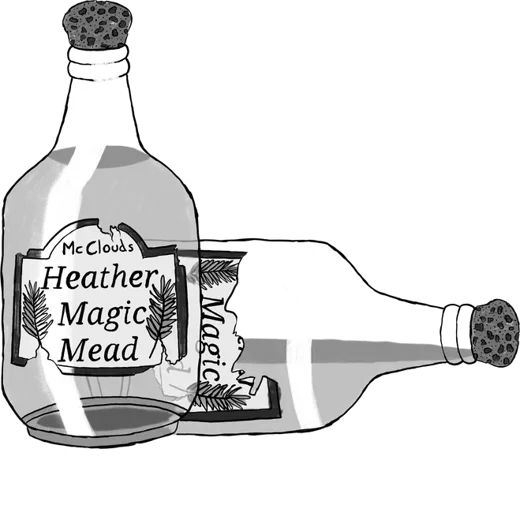 Chapter heading: a bottle of McCloud's Heather Magic Mead